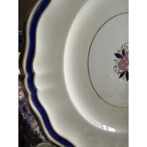 Set of 2 Antique Minton for Tiffany & Co Plates Gold Cobalt Bone China Numbered